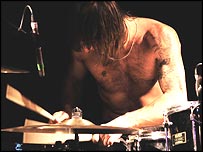 Chris on the drums