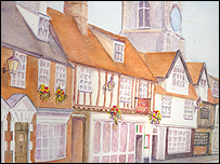 A part of the painting 'Princess street, Norwich.'
