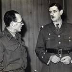 Major Dennis Francis Winsloe Scanlan with General Charles de Gaulle, photographer and date unknown