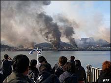 Fumaça em ilha sul-coreana