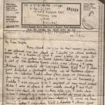 Letter written by Pat McGuinness to his nephew and 'pal' Hugh McGuinness, 17 February 1944. Both were previously with the 5th Battalion Border Regiment. Later in 1944 Pat was killed in Italy and Hugh was made a POW of the Germans after the Battle of Arnhem.