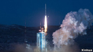 Launching of a satellite in China