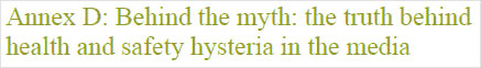 Annex D: Behind the myth: The truth behind health and safety hysteria in the media