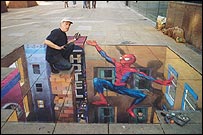 Spiderman copyright Julian Beever