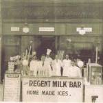 The Regent restaurant, where I lived, in 1938. My dad is third from the right.