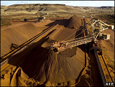 Undated image of reclaimer working in the Yandicoogina stockyard, Western Australia