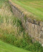 The ha-ha wall at Seaton Delaval Hall