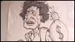 Caricatura do líder líbio Muamar Khadafi