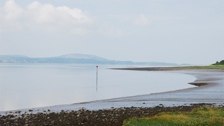 Views over the Loughor Estuary on a calm, sunny day.
