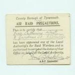 Warden insignia and Air Raid Precaution leaflet. Warden insignia and Air Raid Precaution leaflet.