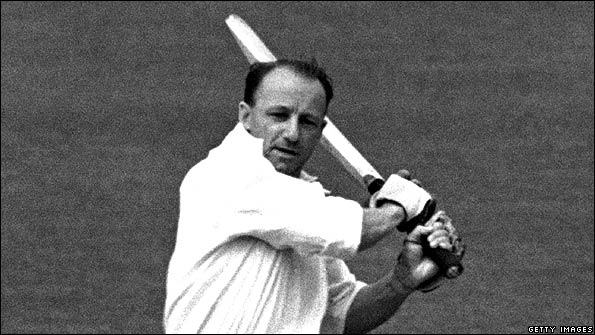 Don Bradman in action for Australia