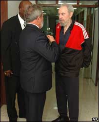 O presidente Luiz Inácio Lula da Silva visitou Fidel Castro em janeiro
