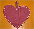 Picture: Turn your heart inside out and sew around it leaving a gap