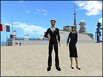 Cena da fragata francesa no Second Life
