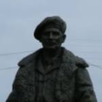 Statue of 'Monty' at Colleville-Montgomery, Calvados, France (close to 'Sword Beach'). In September 1944 Field Marshal Montgomery decorated Corporal Jim 'Marra' McGuinness with the Military Medal for his part in the attack on Merville Battery, D-Day 6 June 1944.