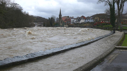 The River Dee on Sunday, 6 February showing the highest water level since 1964. Image by Colin Roberts.