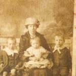 The Three Brothers French: Tom, Jim, & Bill with their Aunt Beck during First World War.