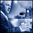 Bill Clinton, and a collage of images representing climate change