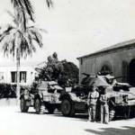 3rd The King’s Own Hussars ‘Jock’ Shepherd and Charlie Riggs outside police H.Q. Jaffa September 1946