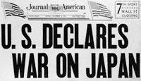 A New York newspaper announces the outbreak of war between America and Japan