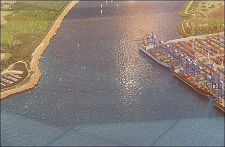 Model of the mouth of the Orwell